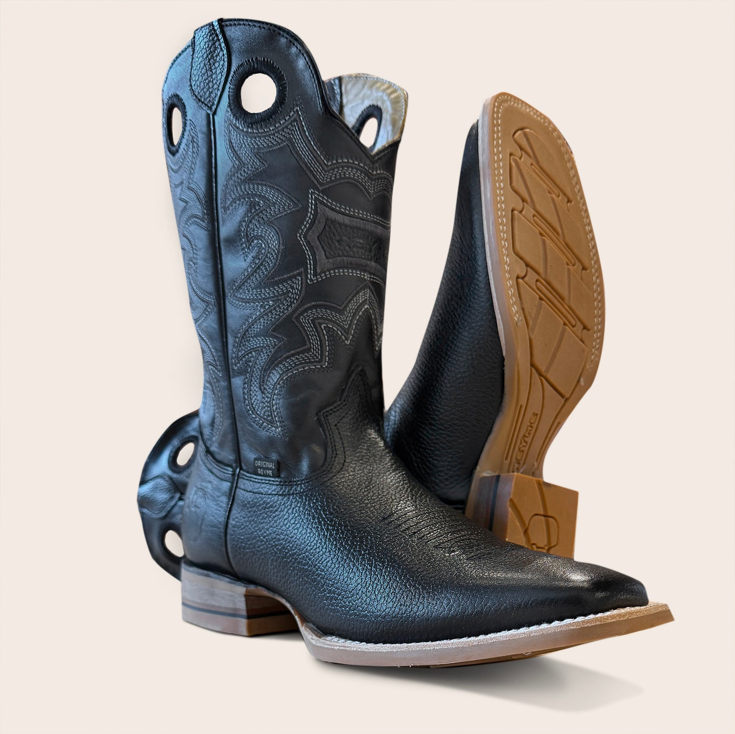 046-H REYME BRUMA OHIO BLACK COWBOY BOOTS