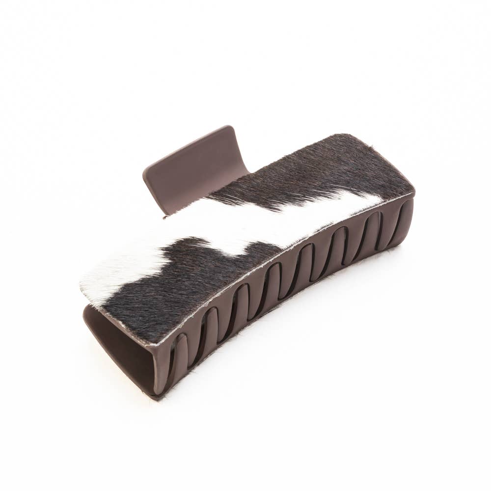 High Vista Hair Comb Clip In Dark Brown: Brown-Embossed