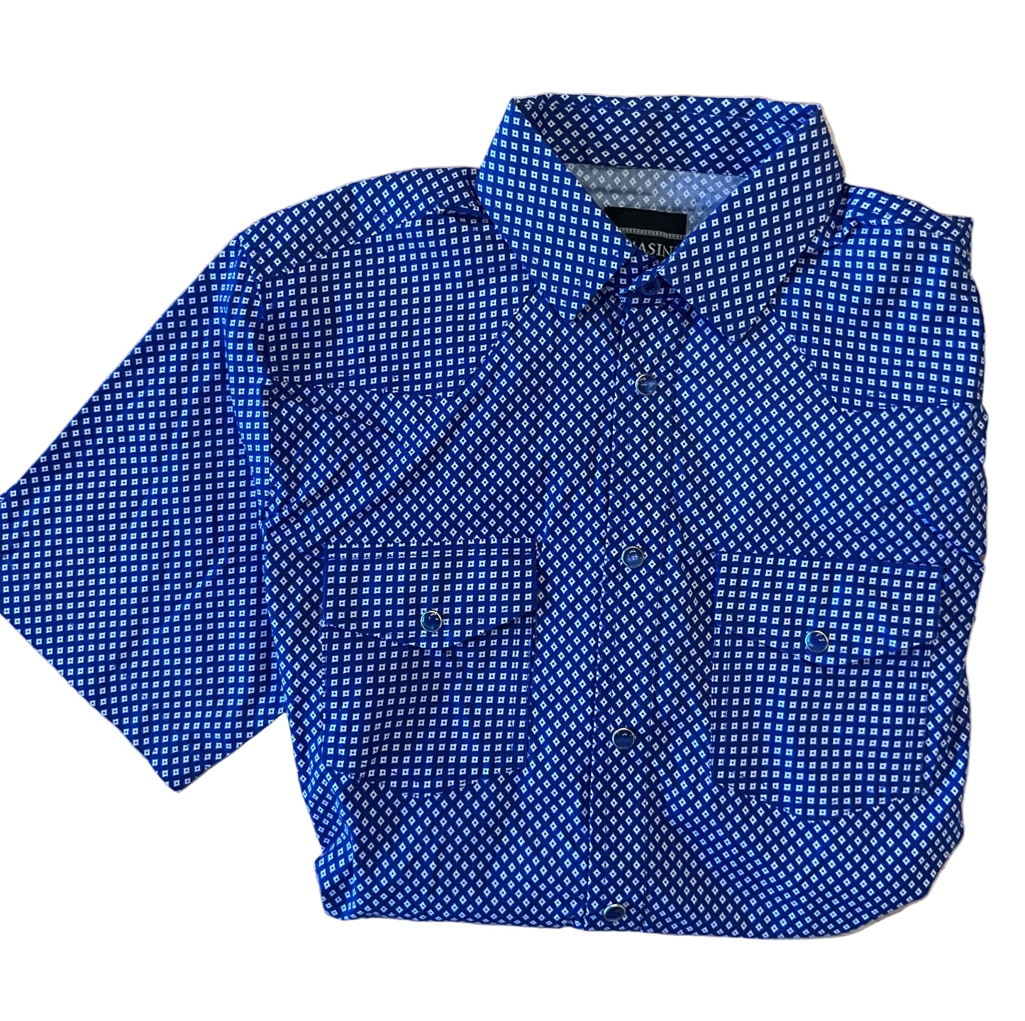 LAM0117 LAMASINI ROYAL BLUE CASUAL SHORT SLEEVE SHIRT