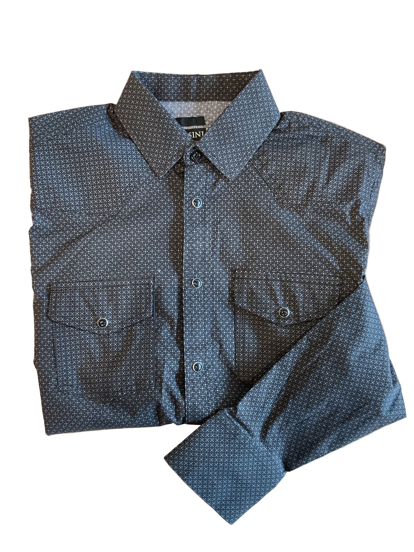 LAM0116 LAMASINI BLACK CASUAL LONG SLEEVE SHIRT