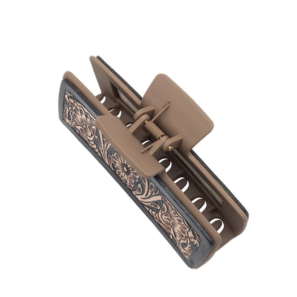 Blossom Ridge Hair Comb: Hand-Tooled