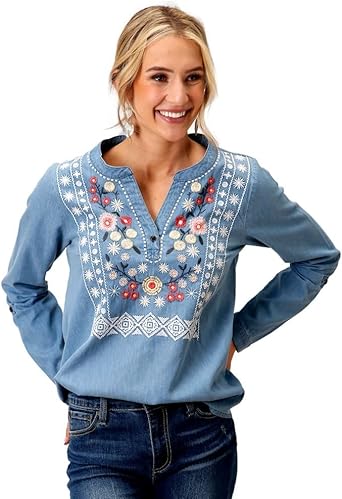 03-050-0565-3030 BU WM ROPER  SHIRT EMBROIDERY