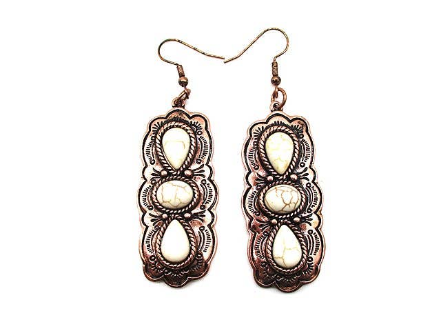 Western Turquoise Earring: Silver