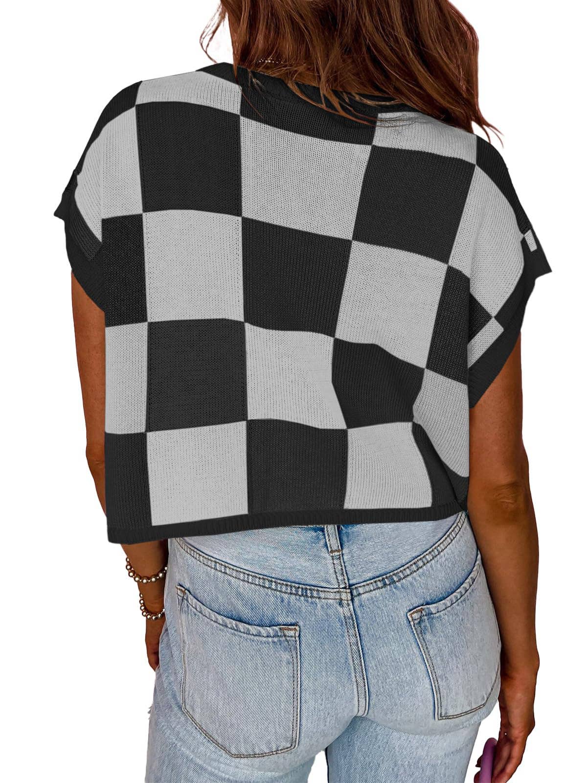 MD263-14 Colorblocked Sweater Vest Crew Neck Knit Trendy Pullover Vest: Orange