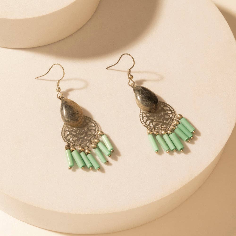 Cantina Turquoise Earrings in Night Silver: Night Silver