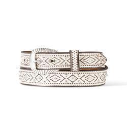 A1565905 ARIAT LADIES SOUTHWESTERN STUD ACCENT WHITE BELT