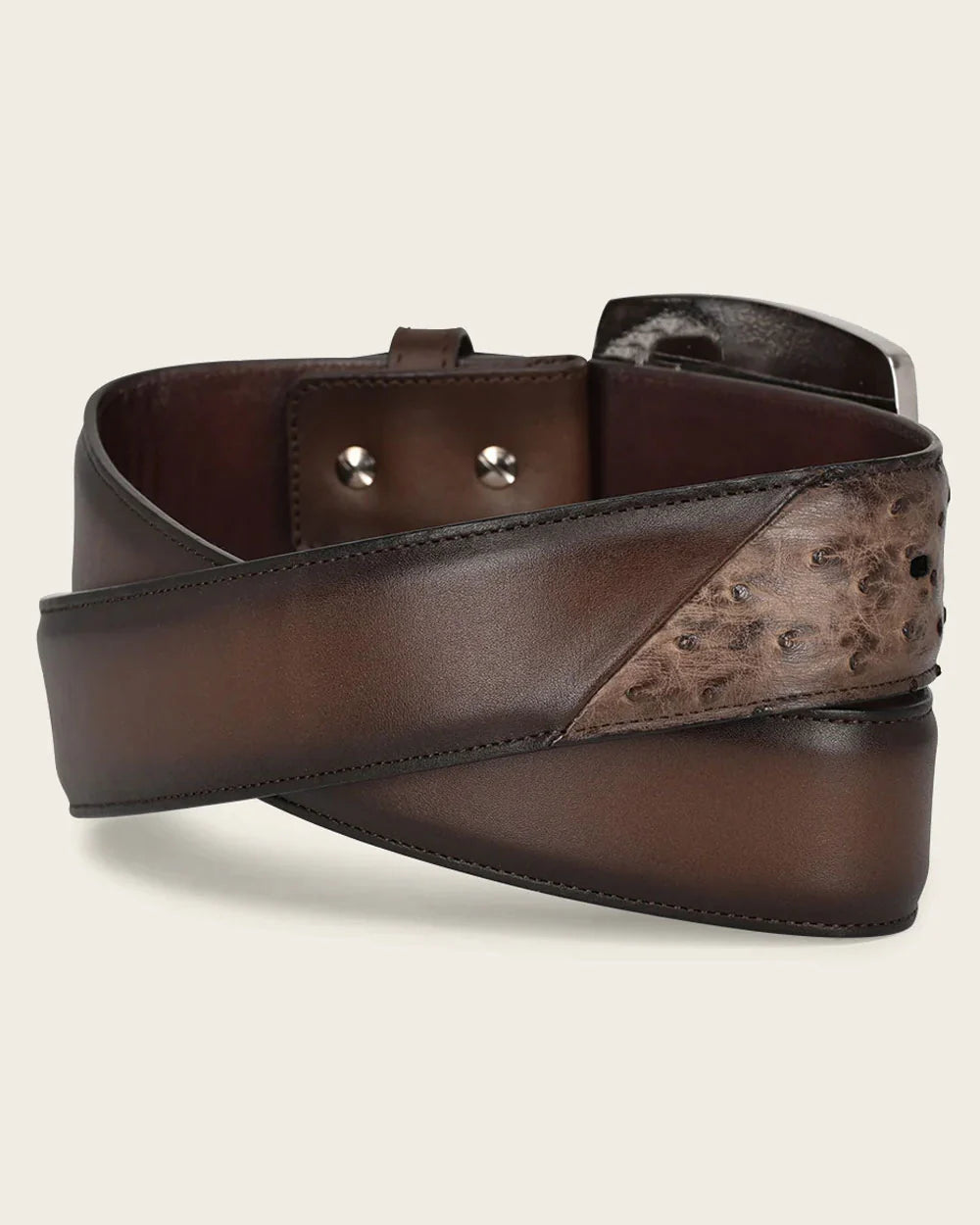 BC321 CUADRA BROWN OSTRICH BELT