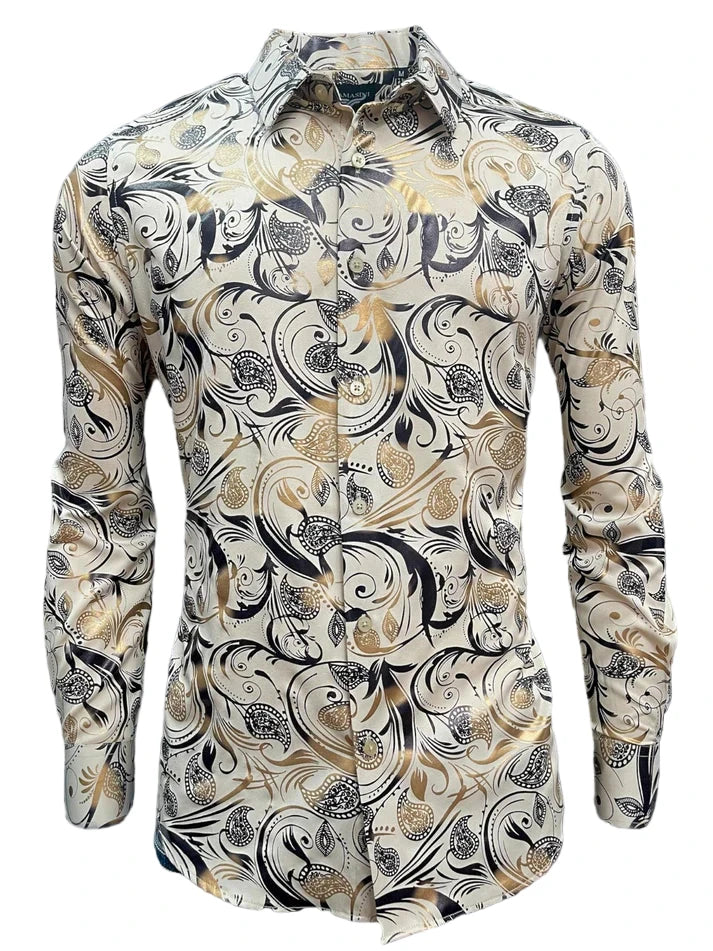 LAM3027 LAMASINI BEIGE LONG SLEEVE SHIRT