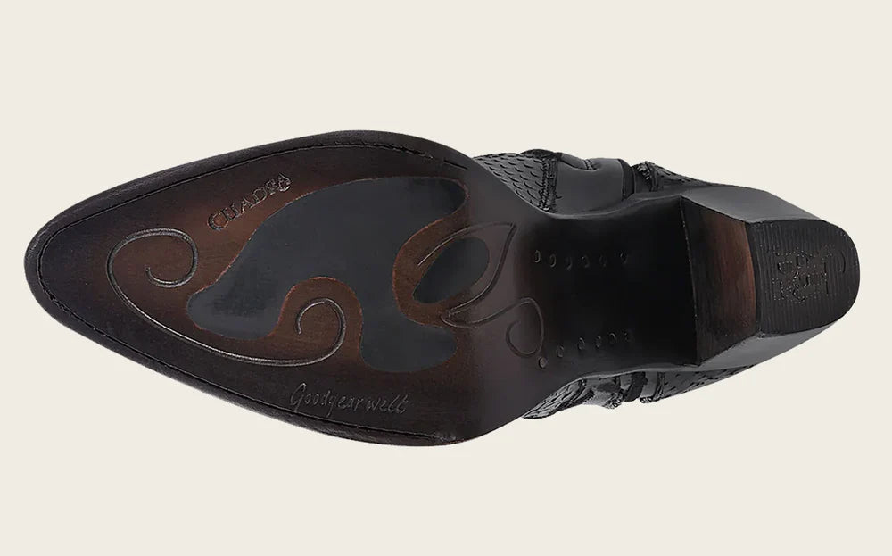 CU867 CUADRA BLACK PYTHON TALL BOOTS