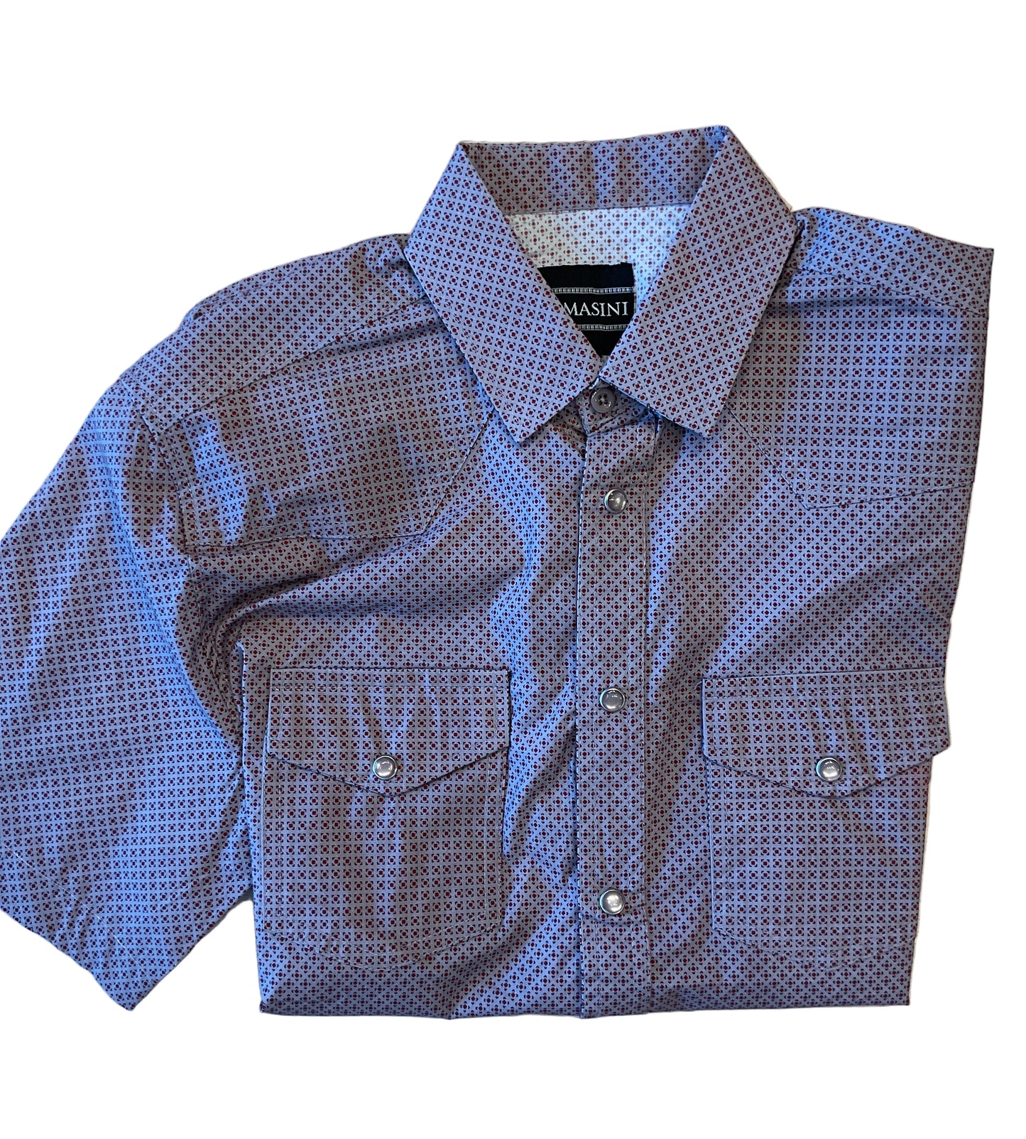 LAM0116 LAMASINI GREY CASUAL SHORTR SLEEVE SHIRT