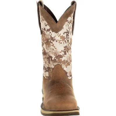 DDB0166 REBEL BY DURANGO DESERT CAMO PULL-ON WESTERN BOOT