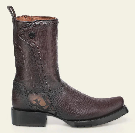 CU939 CUADRA URBAN ENGRAVED DARK BROWN BOOTS