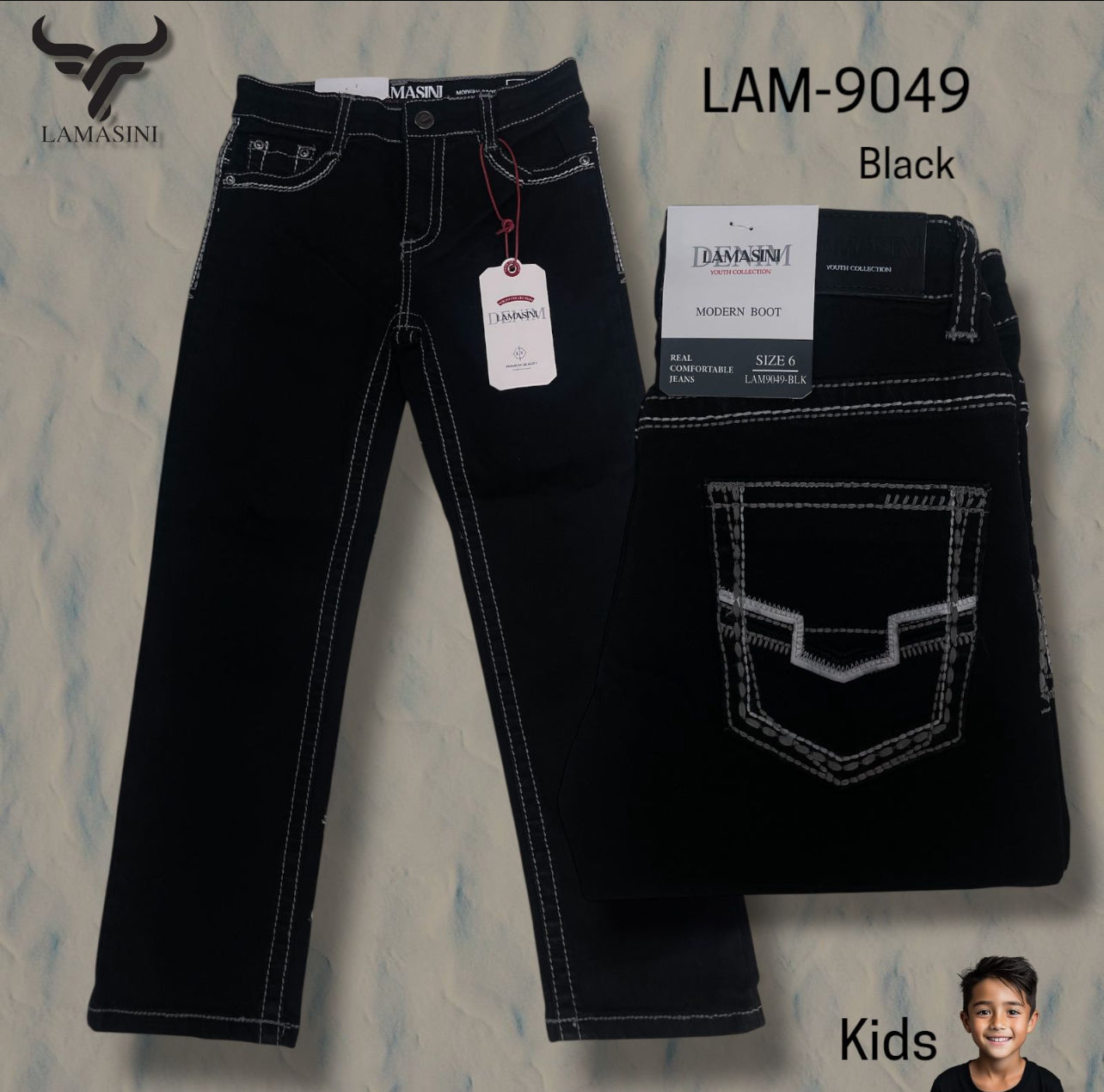 LAM9049 KIDS JEANS BLACK