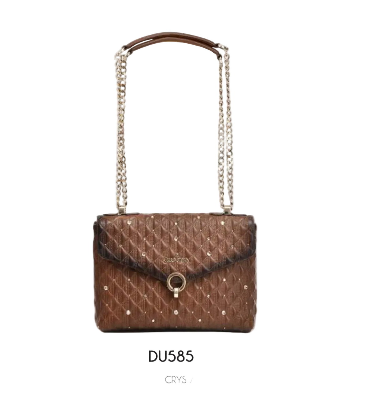 DU585--BG CUADRA DU585 LD BROWN COWHIDE CRYSTAL BAG