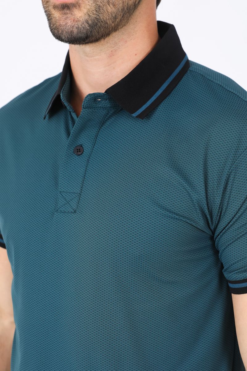 JPS10449 PLATINI MODERN FIT DARK TEAL POLO SHIRT