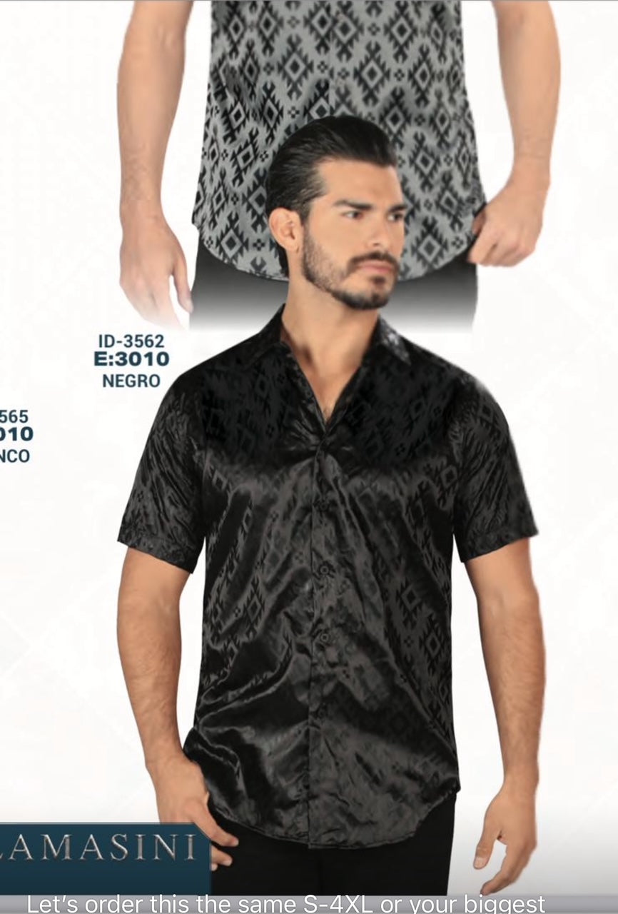 LAM3010 LAMASINI BLACK SHORT SLEEVE SHIRT