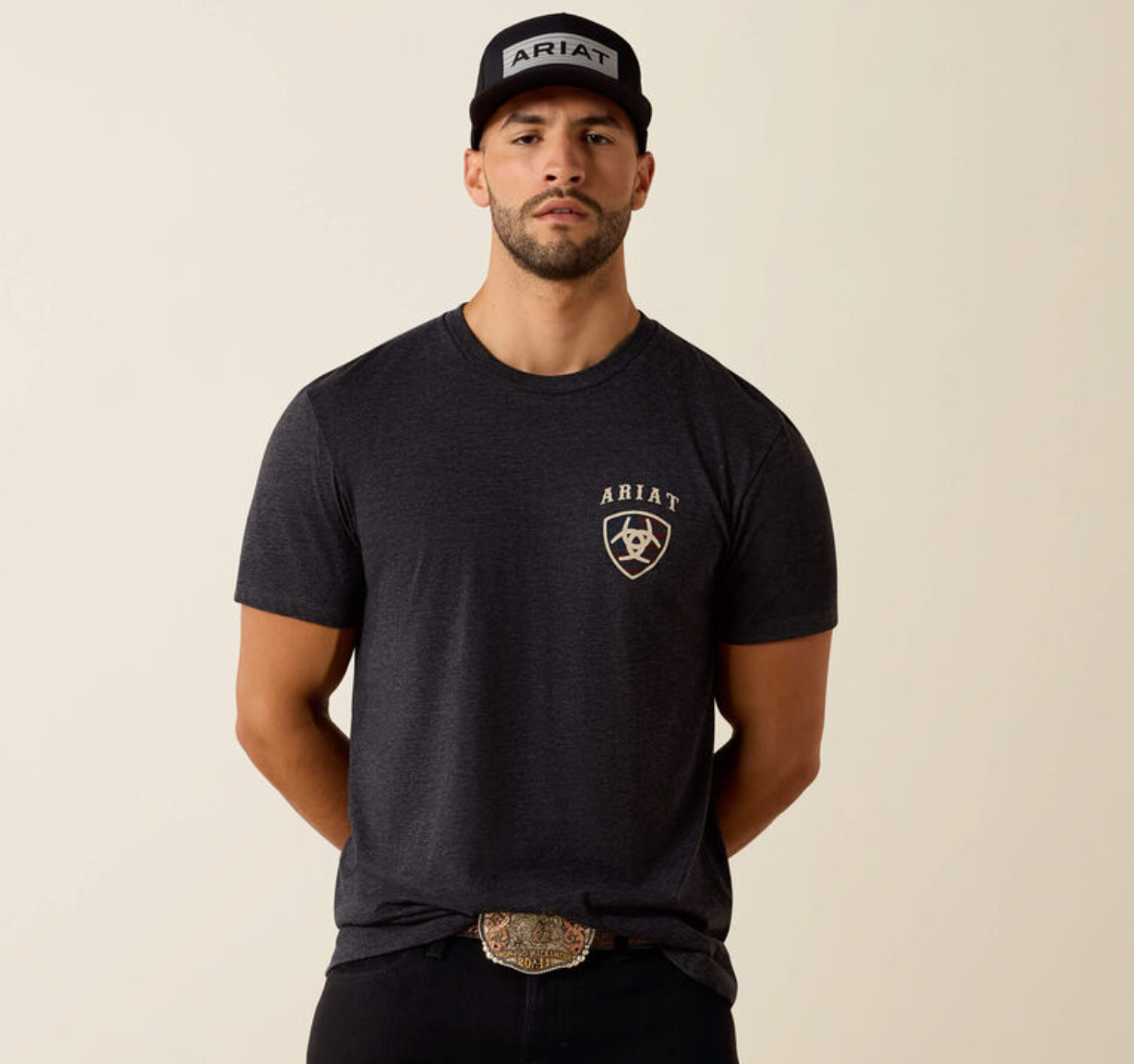 10071195 ARIAT AMERICAN BISON CLASSIC FIT T-SHIRT CHARCOAL HEATHER