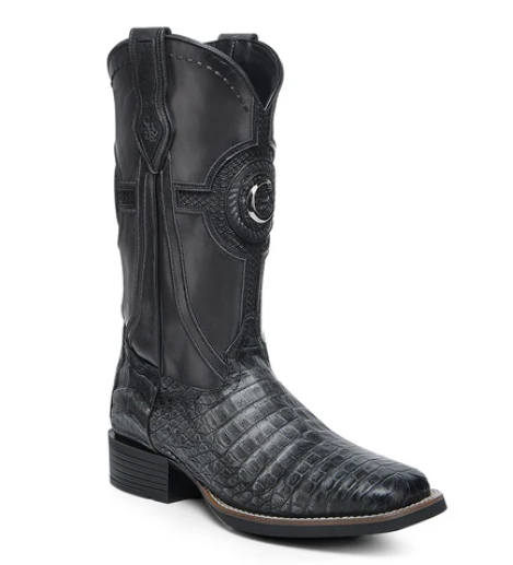 CU976 CUADRA BLACK CAIMAN BOOTS