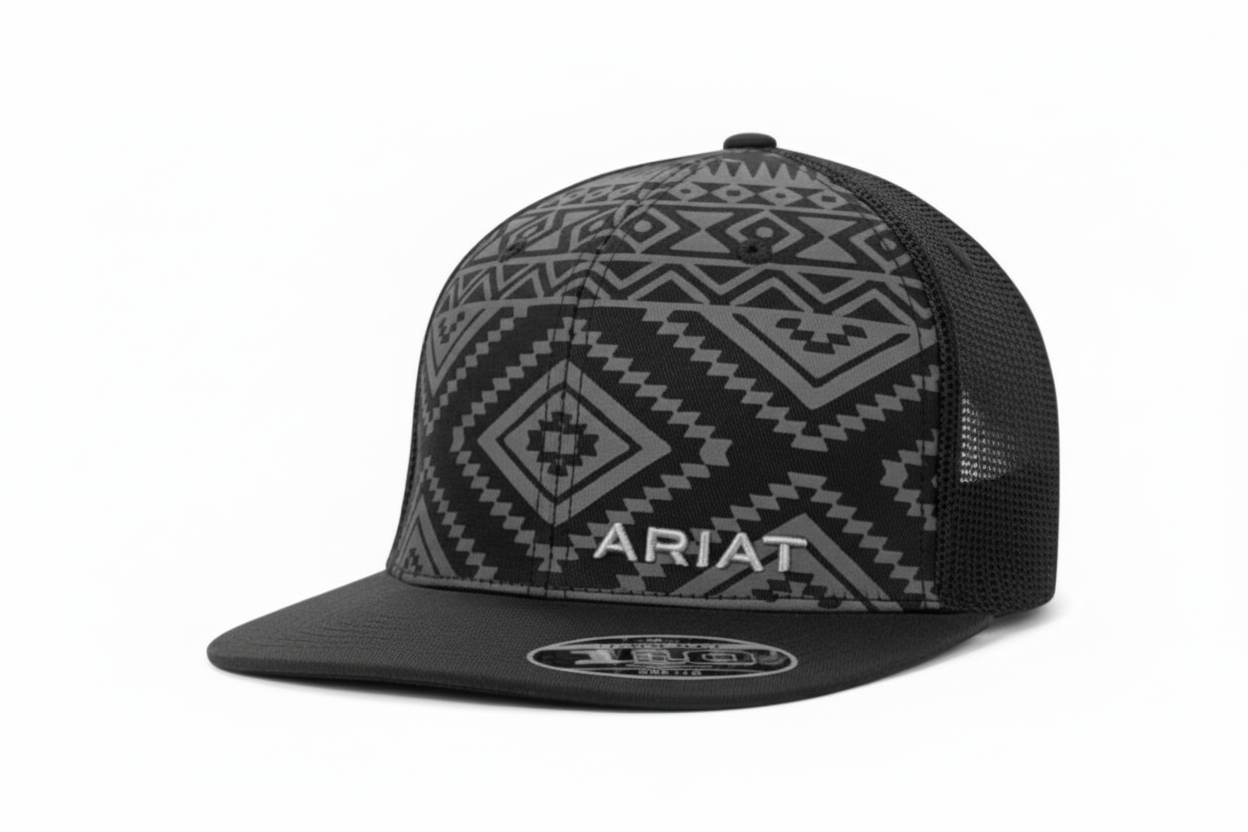 1508701 ARIAT MENS FF110 "AZTEC" BLACK/GREY CAP