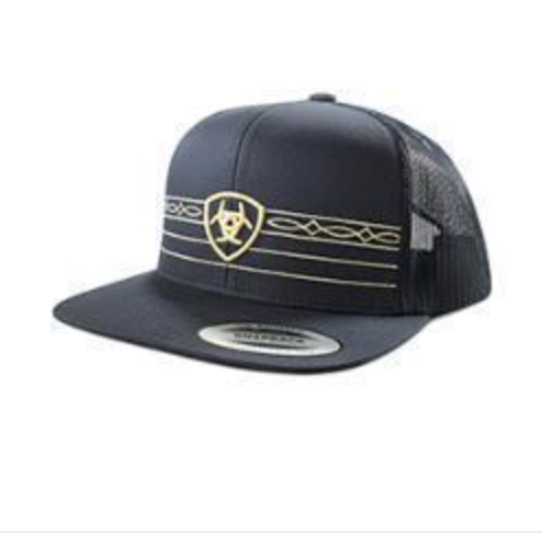 A300092103 ARIAT CAP SHIELD AND BOOT STITCH RIBBON NAVY