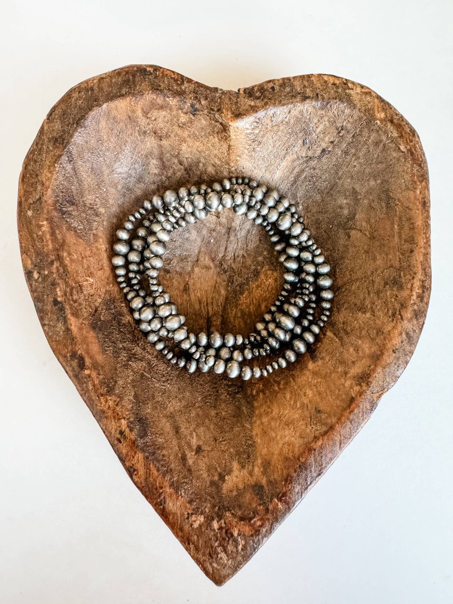 WESTERN NAVAJO STYLE PEARL STACKABLE BRACELETS: SILVER