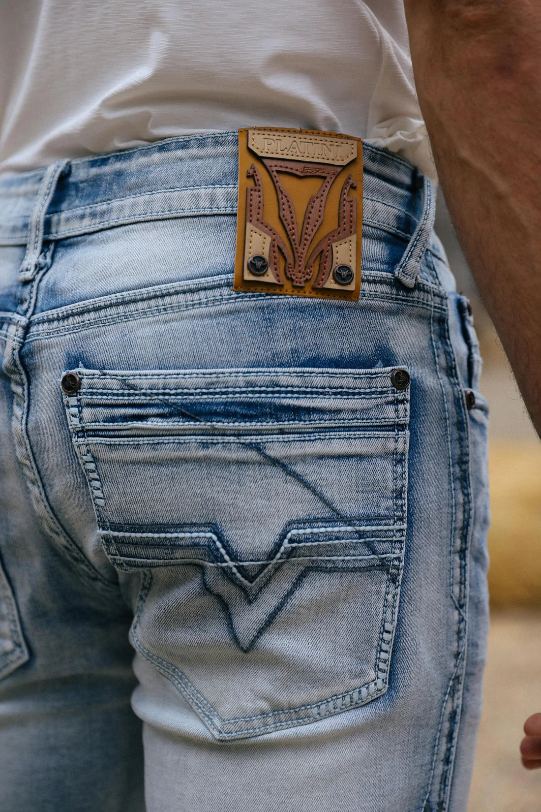 CBJ9888 PLATINI HOLT MEN'S LIGHT BLUE BOOT CUT JEAN