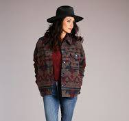 11-096-0539-7031 Women's Blazer Stetson Novelty Solid Navy Aztec