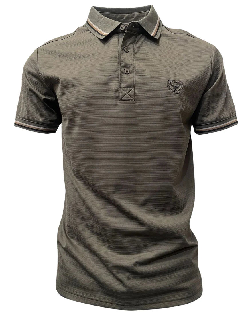 LAM28217 LAMASINI OLIVE SHORT SLEEVE SHIRT