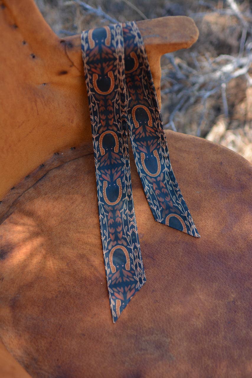 WESTERN HARVEST IN DEEP JUNIPER SILK COWGIRL WILD RAG SCARF