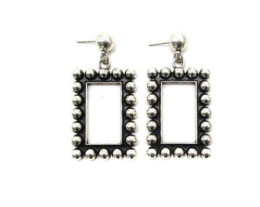 Western Rectangle Cut Bubble Dangle Earring