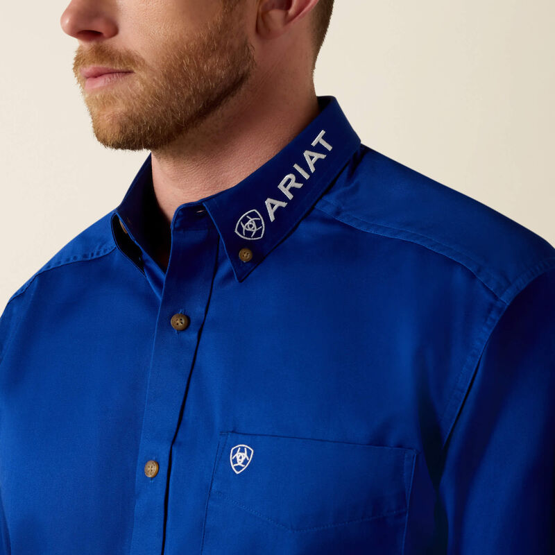 10017498 ARIAT MEN'S TEAM LOGO TWILL LONG SLEEVE SHIRT ULTRAMARINE