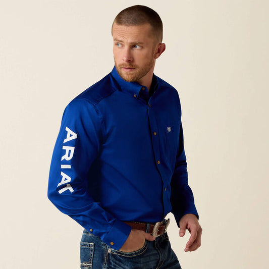 10017498 ARIAT MEN'S TEAM LOGO TWILL LONG SLEEVE SHIRT ULTRAMARINE