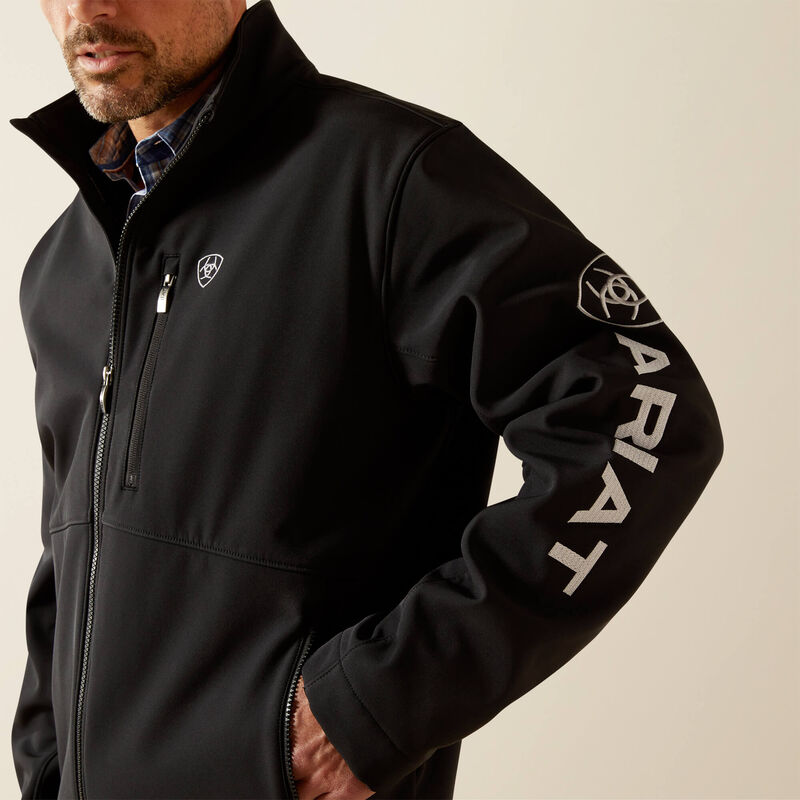 ARIAT LOGOS SOFTSHELL JACKET~BLACK