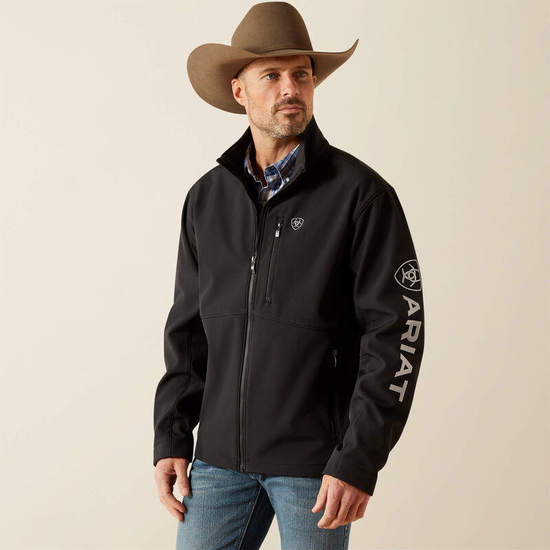 ARIAT LOGOS SOFTSHELL JACKET~BLACK