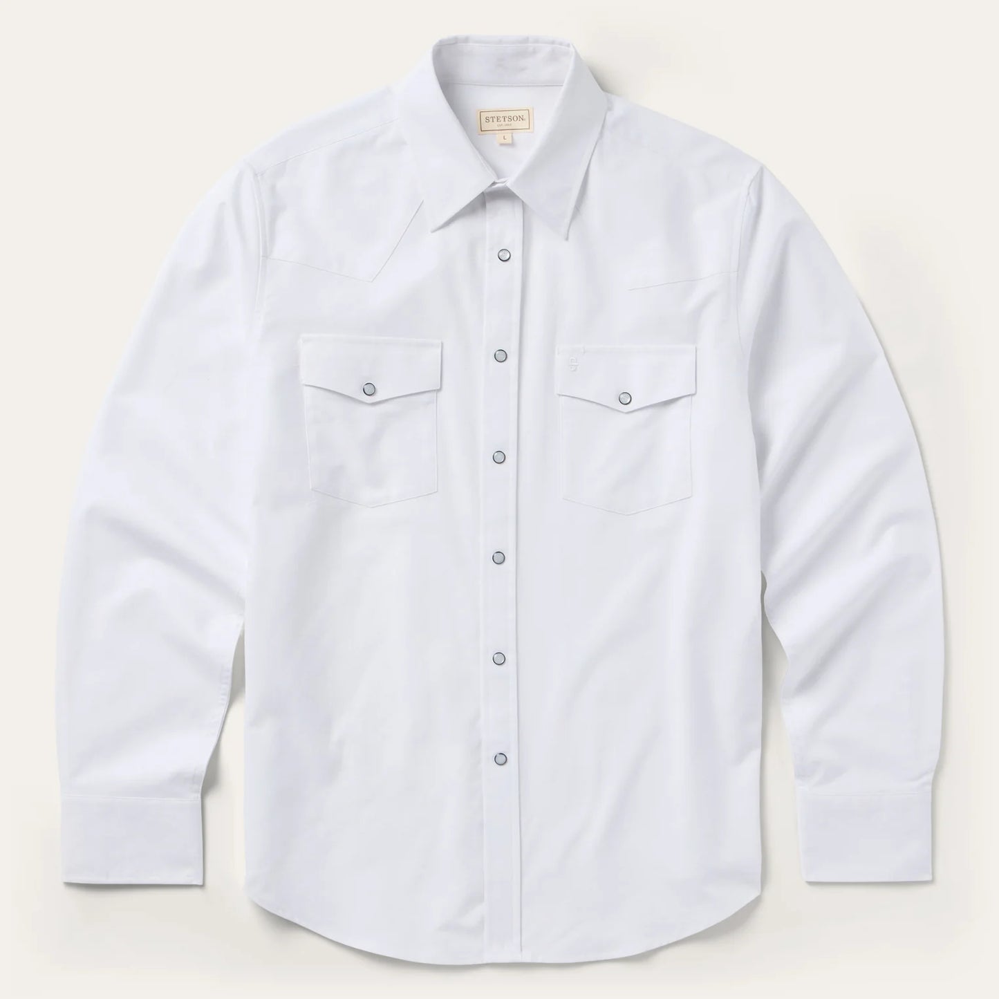 11-001-0465-9365 STETSON SNAP 2 POCKET WHITE SHIRT