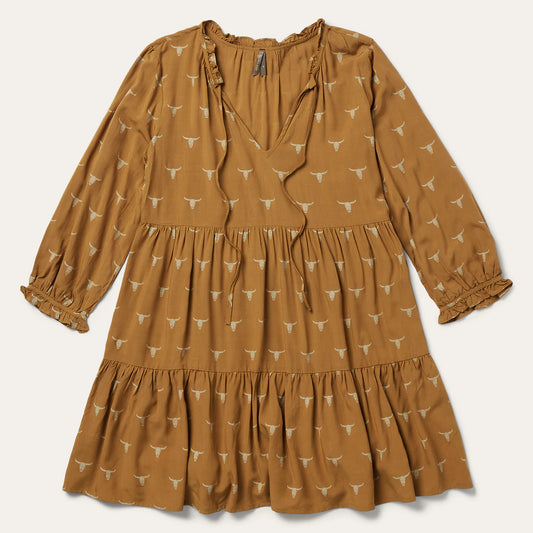 11-057-0590-7036 STETSON MOJAVE LONGHORN PRINT DRESS