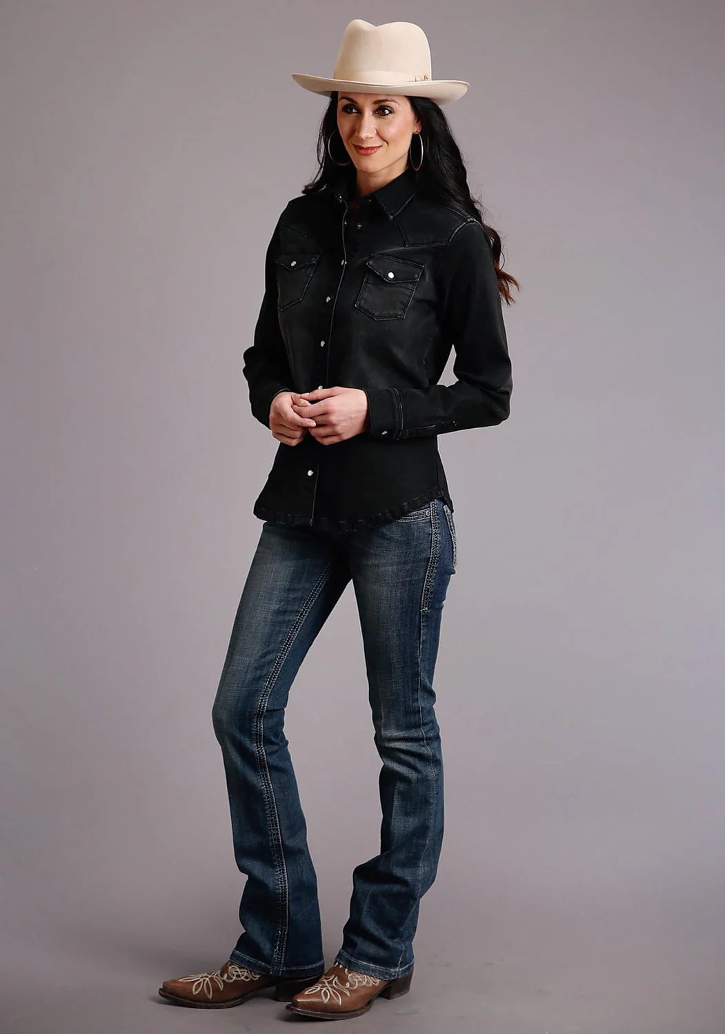 11-050-0202-1057 STETSON BOYFRIEND FIT DENIM L/S SHIRT