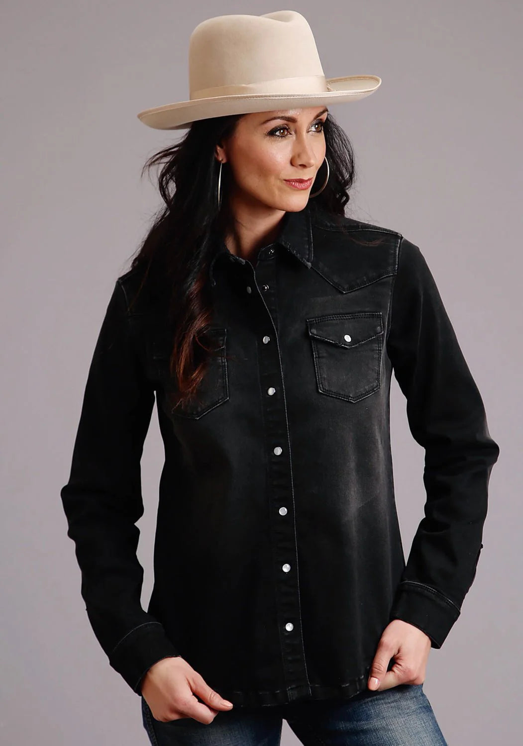 11-050-0202-1057 STETSON BOYFRIEND FIT DENIM L/S SHIRT