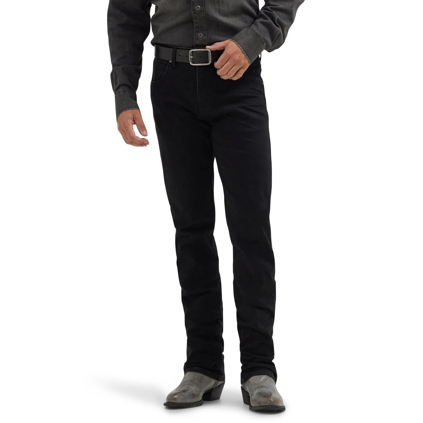 112358240 WRANGLER RETRO SLIM STRAIGHT BLACK JEANS
