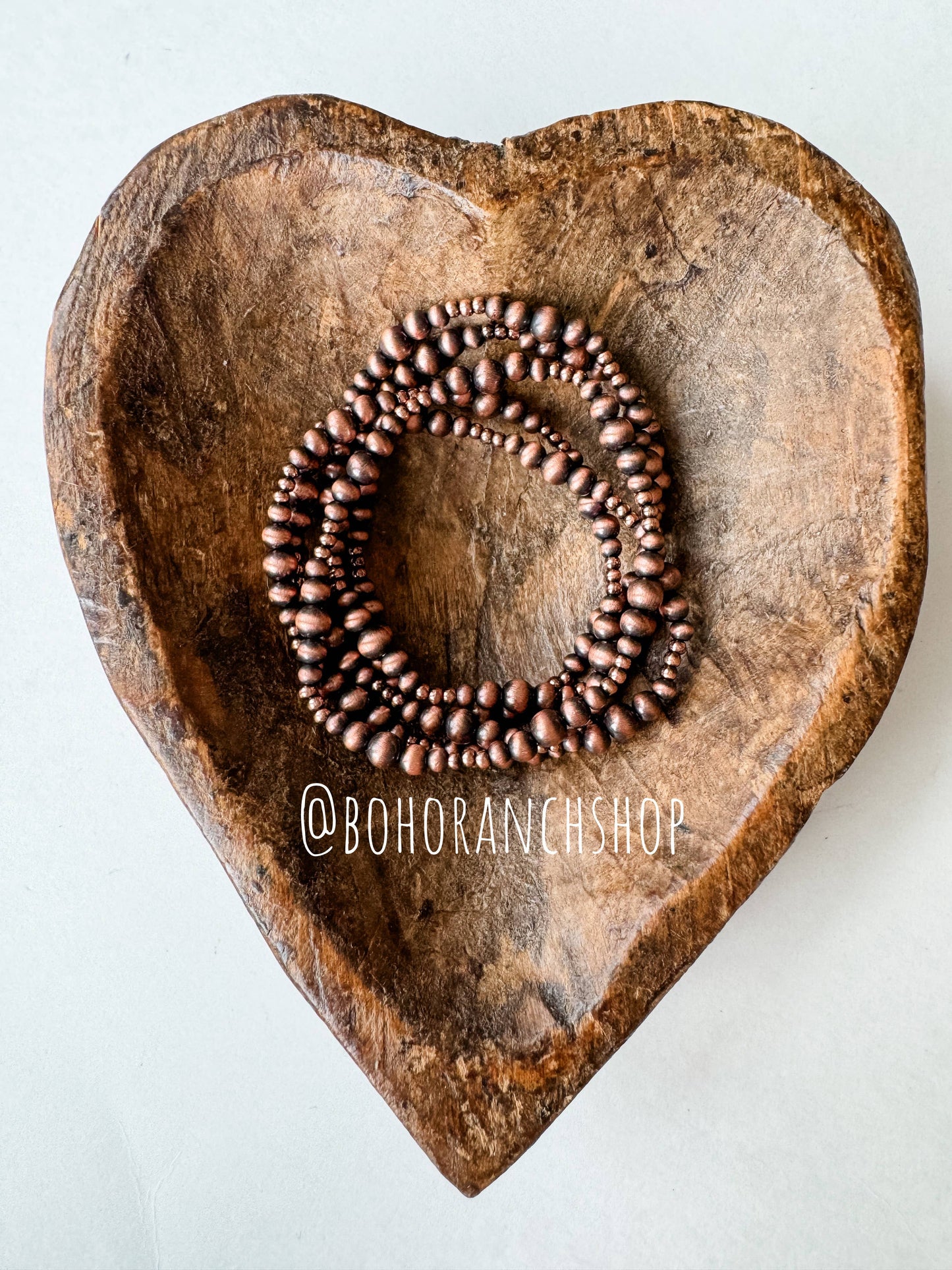 WESTERN NAVAJO STYLE PEARL STACKABLE BRACELETS: COPPER