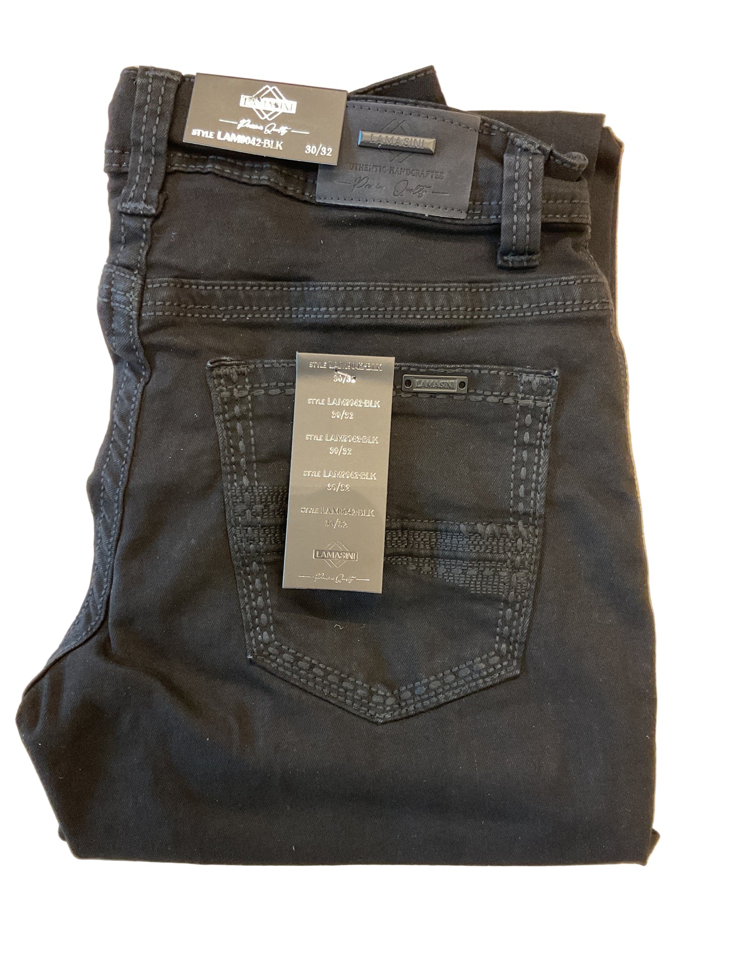 LAM9042 LAMASINI MODERN BOOT BLACK JEANS