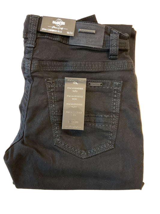 LAM9042 LAMASINI MODERN BOOT BLACK JEANS