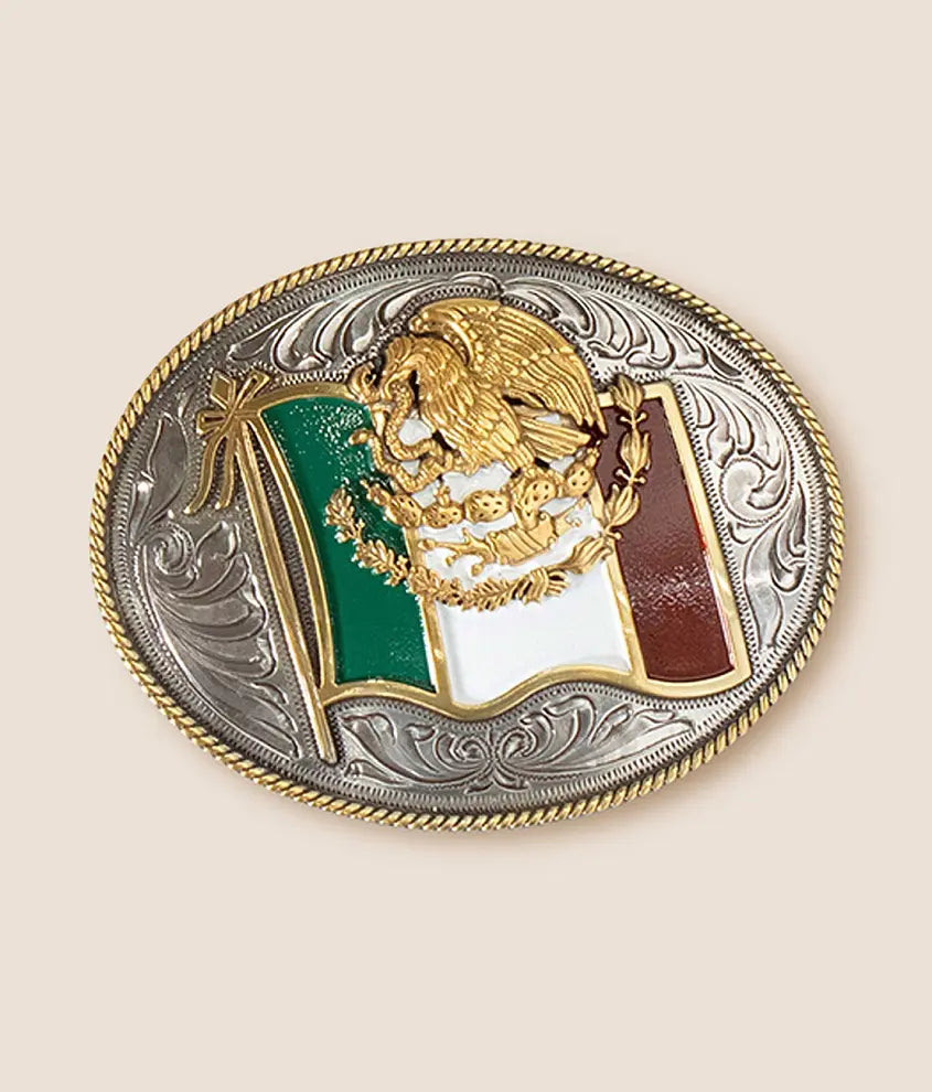 A37024 Mexico Flag Belt Buckle