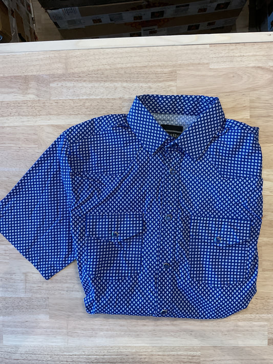 LAM0117 LAMASINI ROYAL BLUE CASUAL SHORT SLEEVE SHIRT