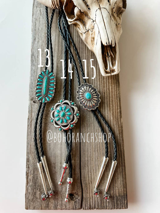 WESTERN BOLO TIE LONG PENDANT NECKLACE: STYLE 13