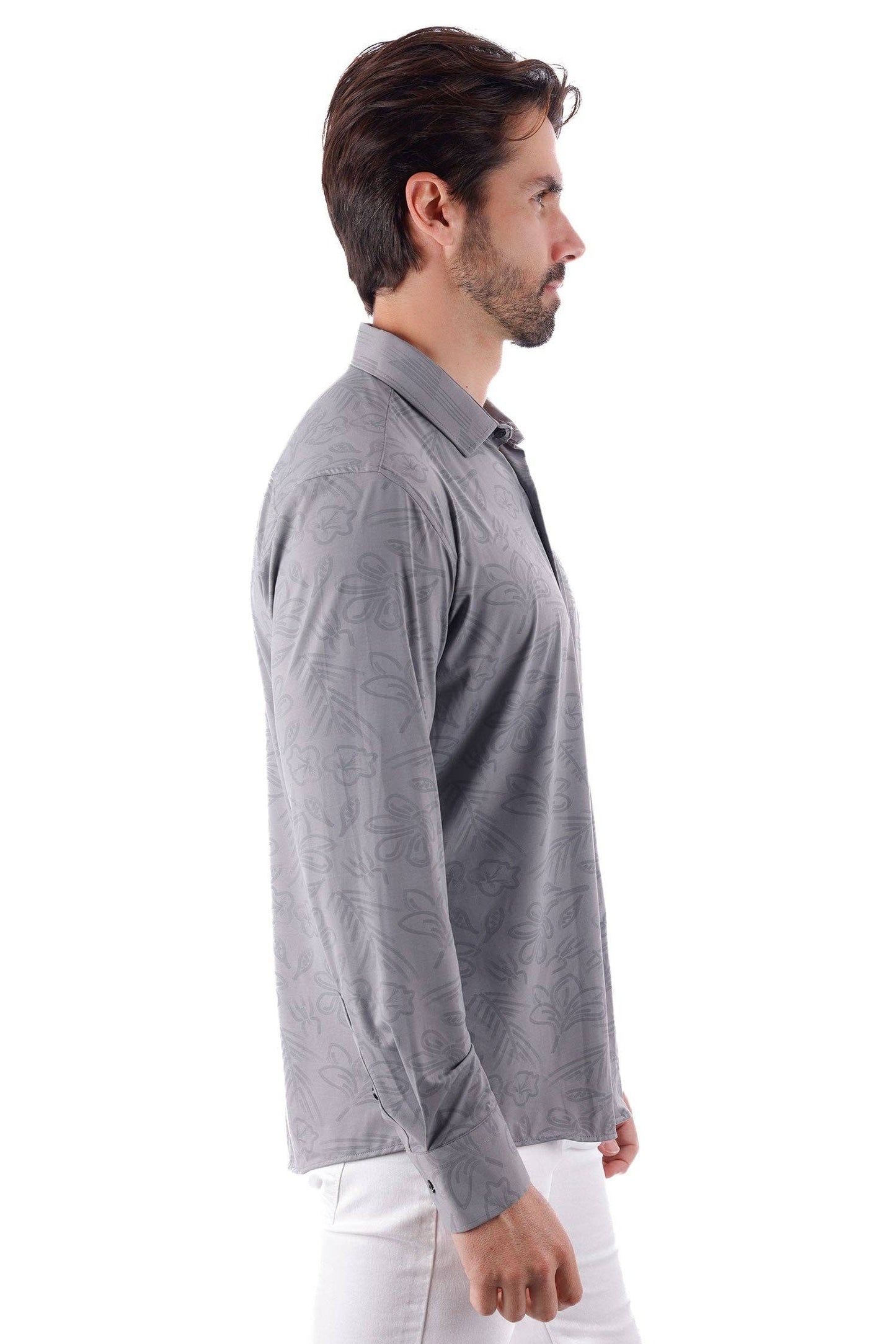 Drista Long Sleeve Shirt: Silver