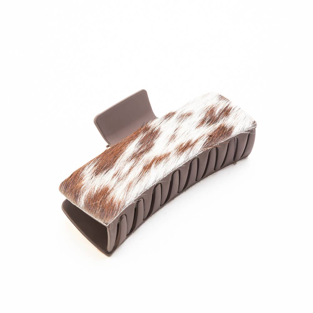 High Vista Hair Comb Clip In Dark Brown: Brown-Embossed