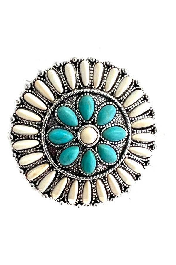 WESTERN CUFF RING: TURQUOISE