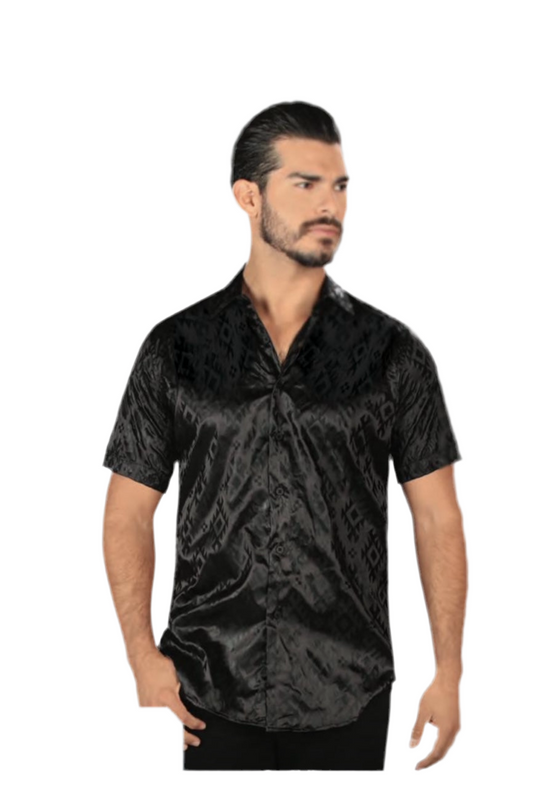 LAM3010 LAMASINI BLACK SHORT SLEEVE SHIRT