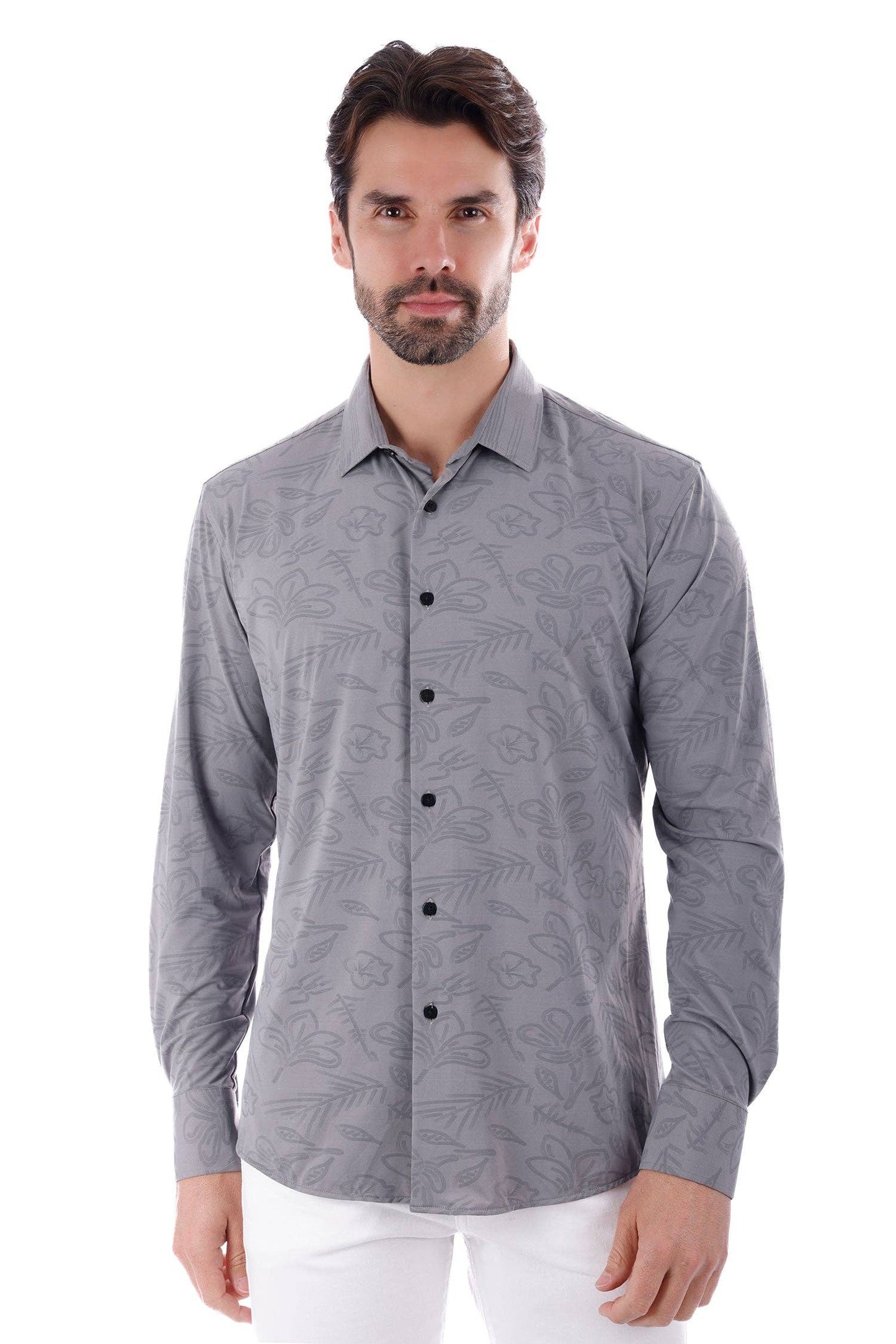 Drista Long Sleeve Shirt: Silver